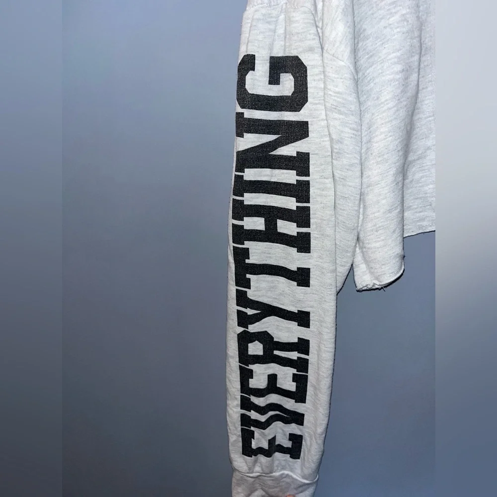 Wild Fable Heather Gray Palm Tree Everything Is Alright Cropped Sweatshirt S - Picture 3 of 6